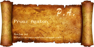 Prusz Agaton névjegykártya